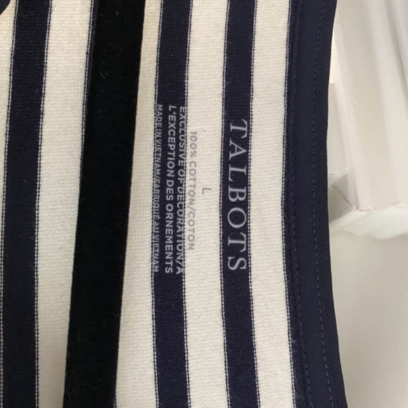 Top with navy and cream stripes. - Picture 2 of 3